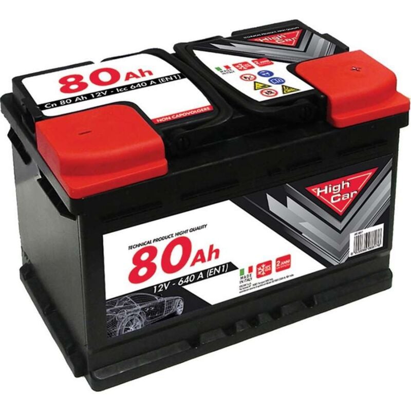 foto del prodotto batteria auto da 80ah 640a 12v polo positivo destro cassetta l3