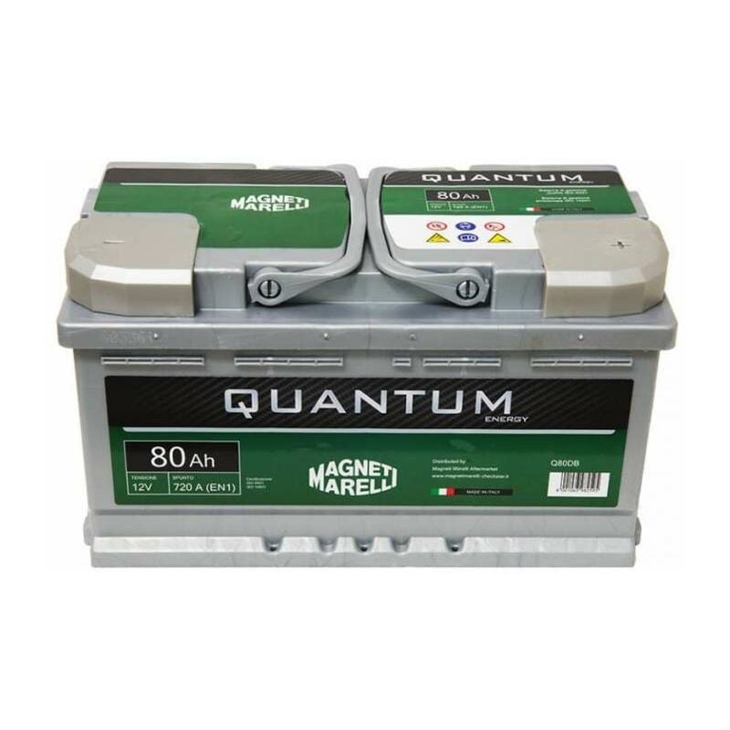 foto del prodotto batteria auto quantum 80ah 12v 720a pronta all uso magneti marelli