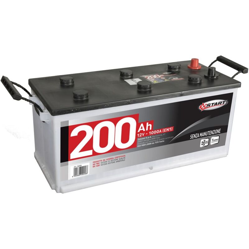 foto del prodotto batteria autocarro 200ah 1000a polo positivo destro cassetta c