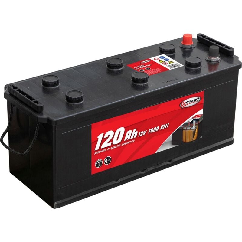 foto del prodotto batteria autocarro e trattori 120ah 12v 760a polo positivo destro piedini
