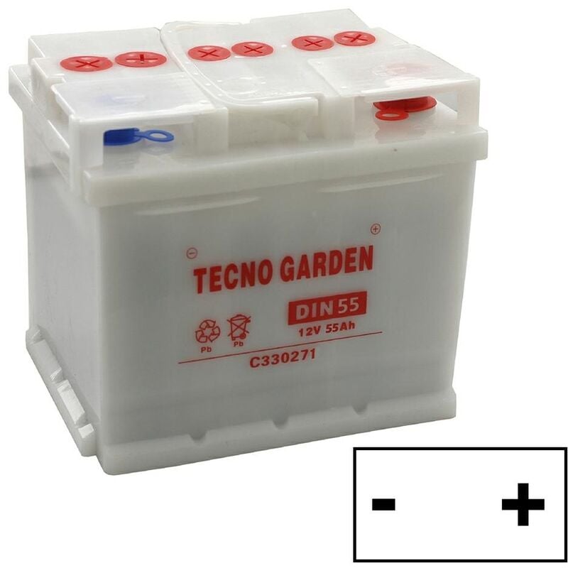 foto del prodotto batteria avviamento sigillata a secco trattorino rasaerba 12v 55ah polo positivo dx