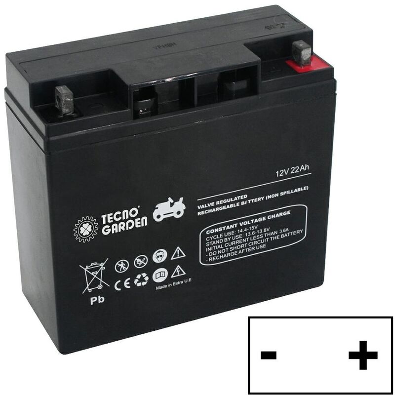 foto del prodotto batteria avviamento sigillata trattorino rasaerba 12v 22ah polo positivo dx