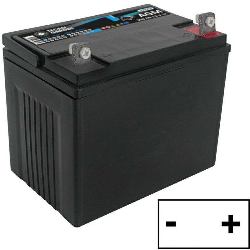 foto del prodotto batteria avviamento sigillata trattorino rasaerba 12v 24ah polo positivo dx