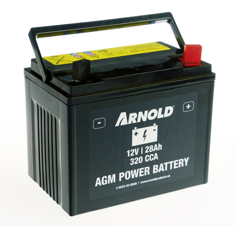 foto del prodotto batteria az108 agm u1r 320 sla per trattorino rasaerba, terminale destro arnold