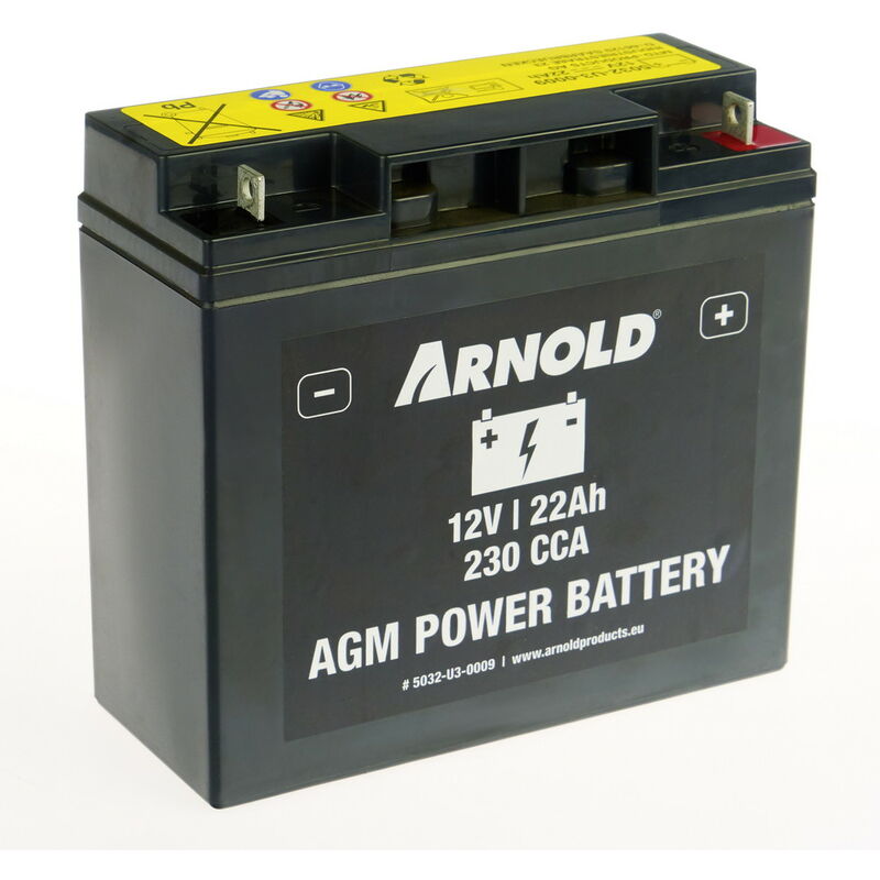 foto del prodotto batteria az109 agm sla vrla 12 22a per trattorino rasaerba, terminale destro arnold