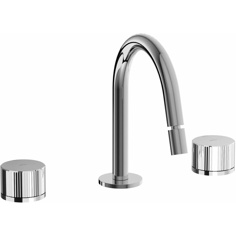 foto del prodotto batteria bidet 3 fori colore cromo con bocca fissa paffoni jo jo119cr cromo senza piletta di scarico