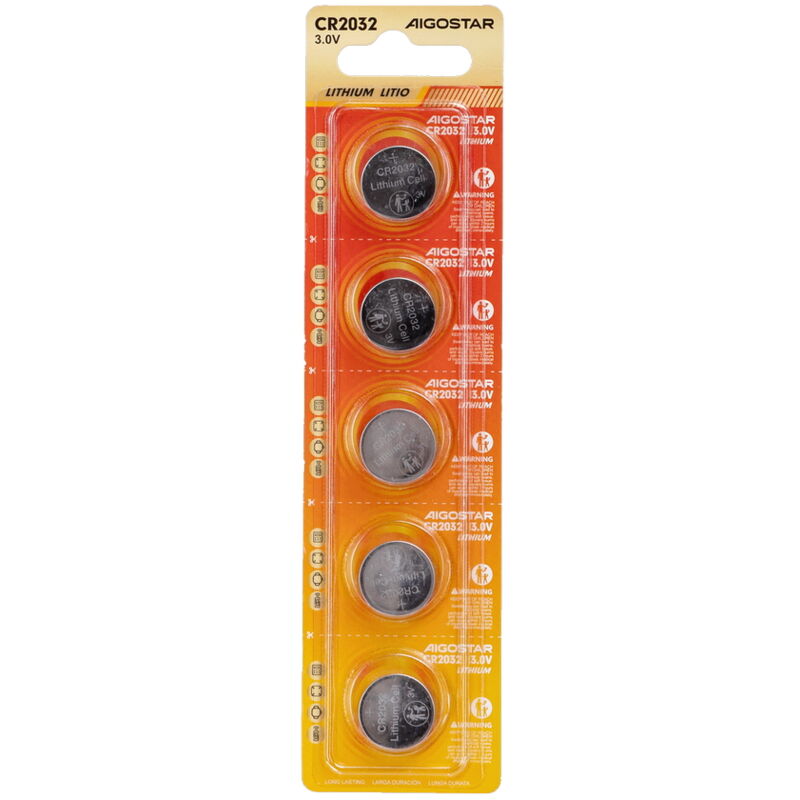 foto del prodotto batteria bottone aigostar 3v cr2032 litio confezione da 5 pile