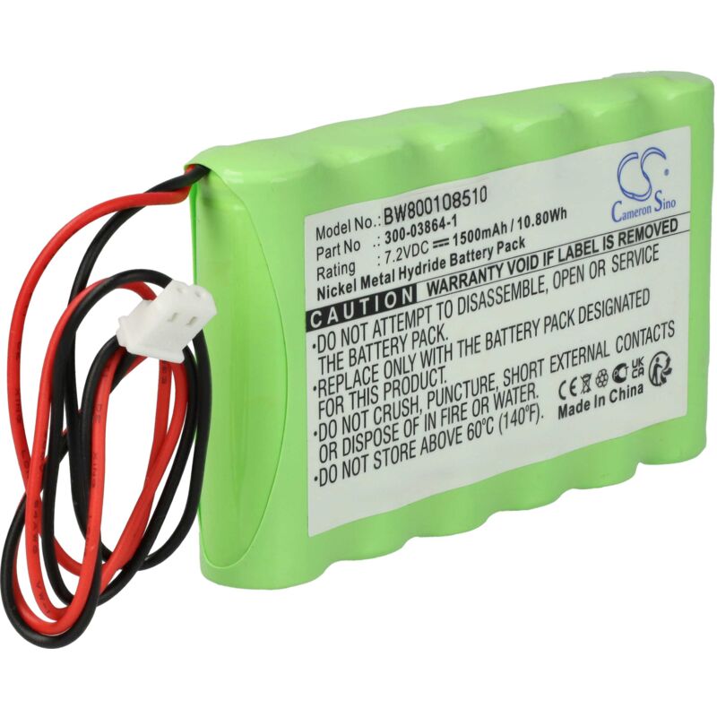 foto del prodotto batteria compatibile con ademco lynxrchkit-sc, ms104, walynxrchb sistema d'allarme 1500mah, 7,2v, nimh - vhbw