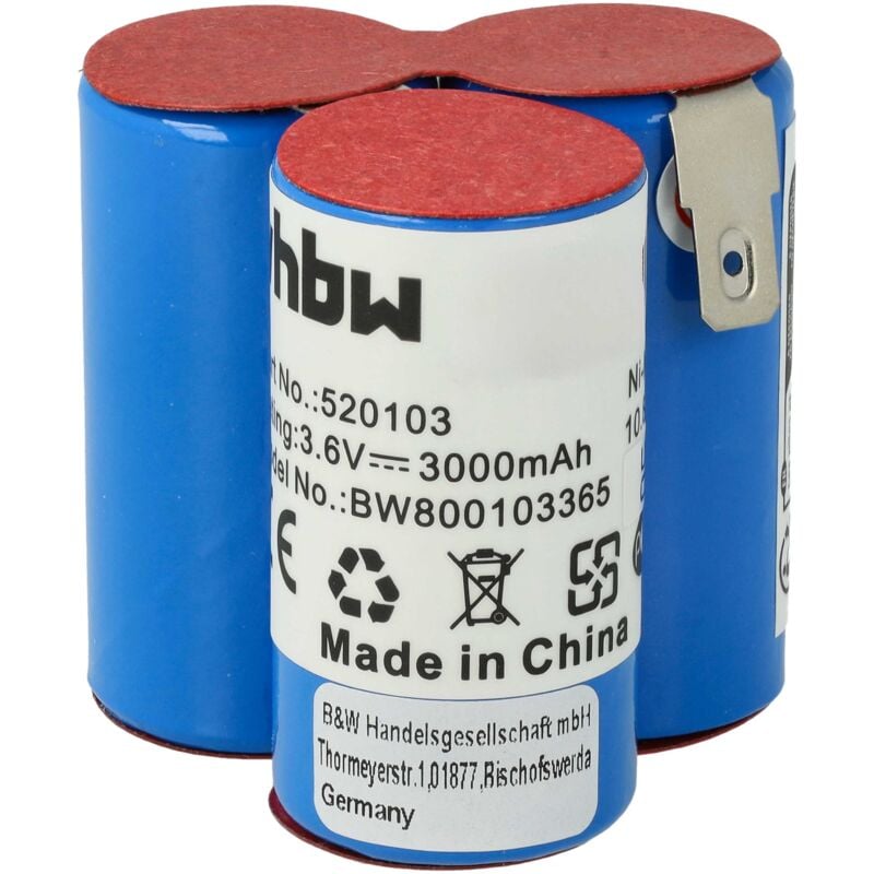 foto del prodotto batteria compatibile con aeg liliput ag1413, ag1412, ag1411 home cleaner 3000mah, 3,6v, nimh vhbw