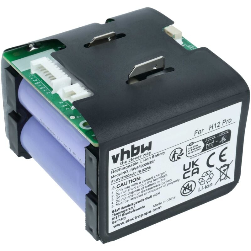 foto del prodotto batteria compatibile con dreame h13 pro, h13 pro plus, h12 pro ultra, h12 pro, h12 pro plus, h12, h12 dual aspirapolvere 3,7ah, 21,6v, li ion vhbw