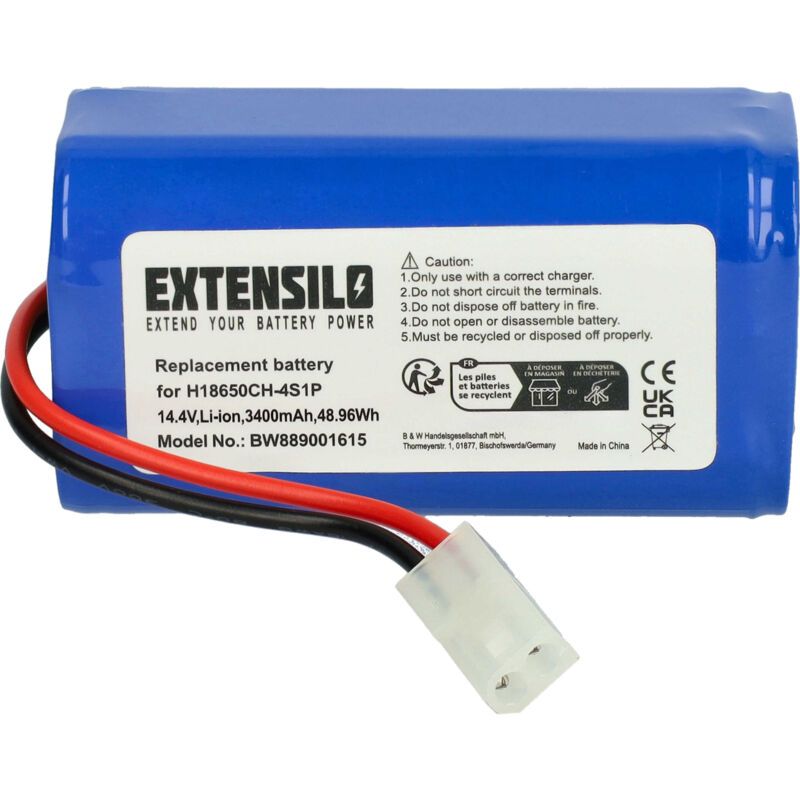 foto del prodotto batteria compatibile con flyco fc9601, fc9602 home cleaner 3400mah, 14,4v, li ion extensilo