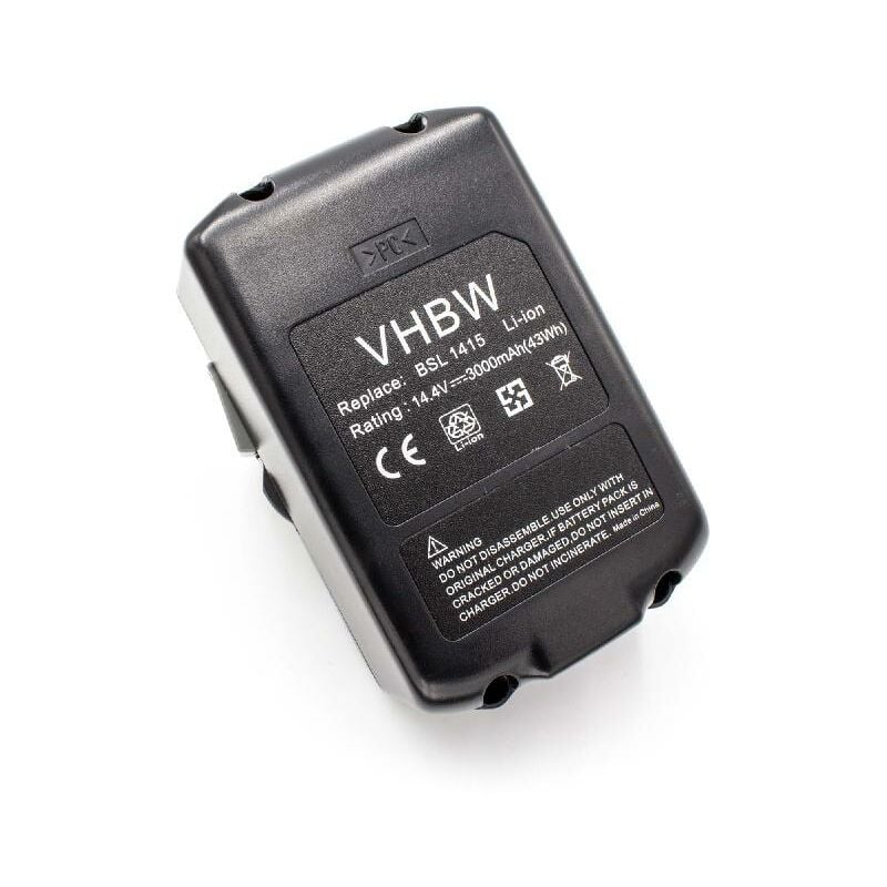foto del prodotto batteria compatibile con hitachi hikoki c 14dsl2, 14dsl, c 14dysl, c 14dysl2, cd 14dfl, c 14dsl utensile elettrico 3000 mah, li ion, 14,4 v vhbw