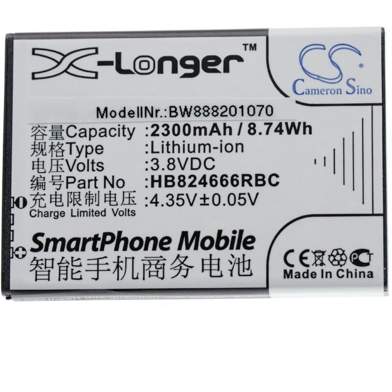 foto del prodotto batteria compatibile con huawei e5577 ebs 937, e5577s 321, e5785lh 22c, e5785 hotspot modem router portatile 2300mah, 3,8v, li ion vhbw
