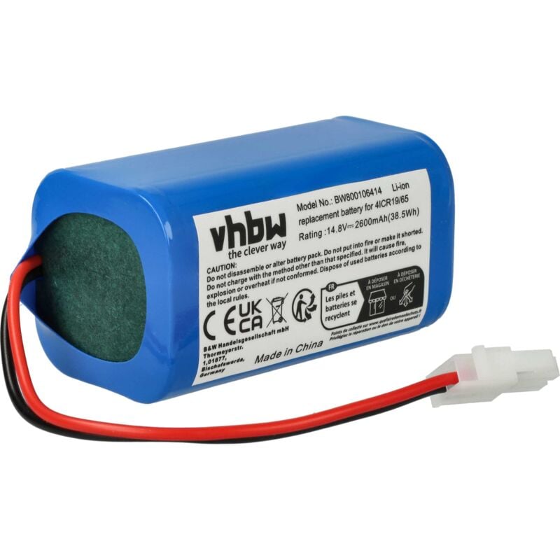 foto del prodotto batteria compatibile con ilife a4, a4s, a6, v7, v7s plus, v7s pro, x620, y8h4 home cleaner 2600mah, 14,8v, li-ion - vhbw