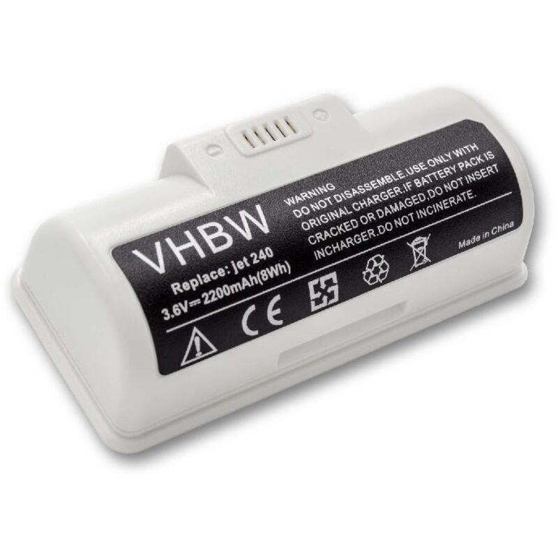 foto del prodotto batteria compatibile con irobot braava jet m6134, 245, 244, 250, 241, m6, 240, m6110 home cleaner bianco 2200mah, 3,6v, li ion vhbw