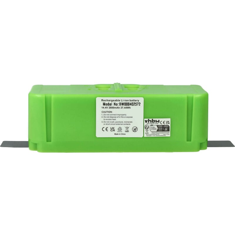 foto del prodotto batteria compatibile con irobot roomba 965, 896, 960, 980, 985, 676 home cleaner verde 2600mah, 14,4v, li ion vhbw
