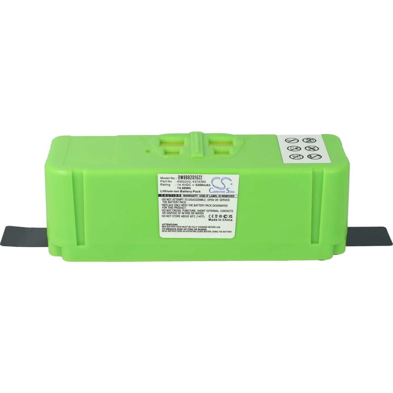 foto del prodotto batteria compatibile con irobot roomba series 600, series 800, series 900 home cleaner 5200mah, 14,4v, li-ion - vhbw