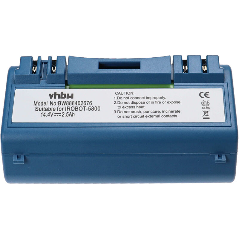 foto del prodotto batteria compatibile con irobot scooba 340, 350, 380, 385, 390, 5800, 330, 5806, 34001, 5832 home cleaner, blu 2500mah, 14,4v, nimh vhbw