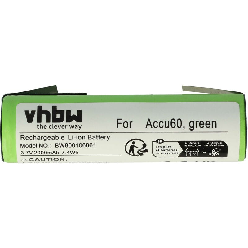 immagine 0 del prodotto batteria compatibile con k rcher wv2 plus, wv2 premium, wv1 plus, wv50 plus, wv70 utensile elettrico, aspirapolvere 2000 mah, li ion, 3,6 v vhbw