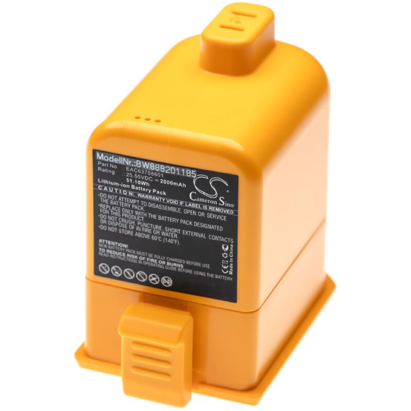 foto del prodotto batteria compatibile con lg a958, a958sa, a958sk, a927kgms, a927kvms, a929kvm aspirapolvere home cleaner 2000mah, 25,55v, li-ion - vhbw