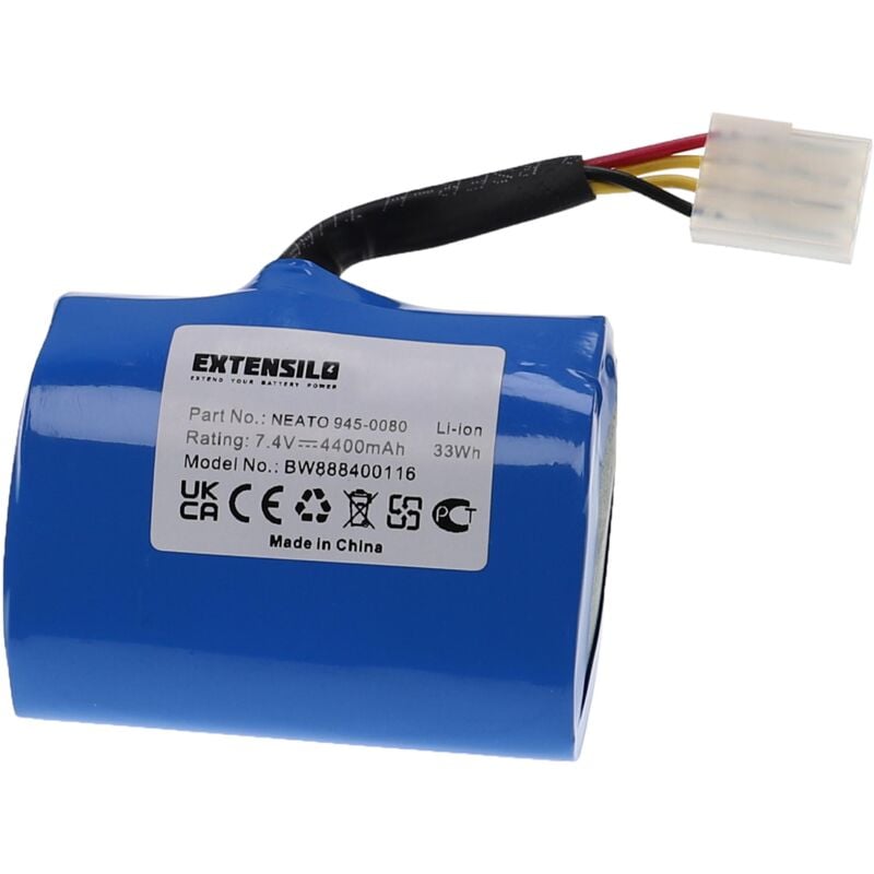 foto del prodotto batteria compatibile con neato xv 15, xv 21, xv 14 aspirapolvere home cleaner 4400mah, 7,4v, li ion extensilo