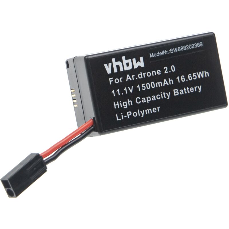 foto del prodotto batteria compatibile con parrot ar drone 1,0, 2,0, 2.0 hd drone quadricottero multicottero 1500mah, 11,1v, li poly vhbw