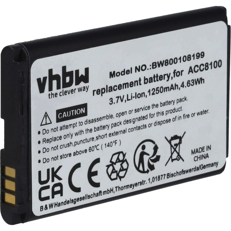 foto del prodotto batteria compatibile con philips pocket memo dpm8500, dpm8100, dpm6000, dpm7000, dpm8000 dittafono 1250mah, 3,7v, li-ion - sostituisce 8403 810