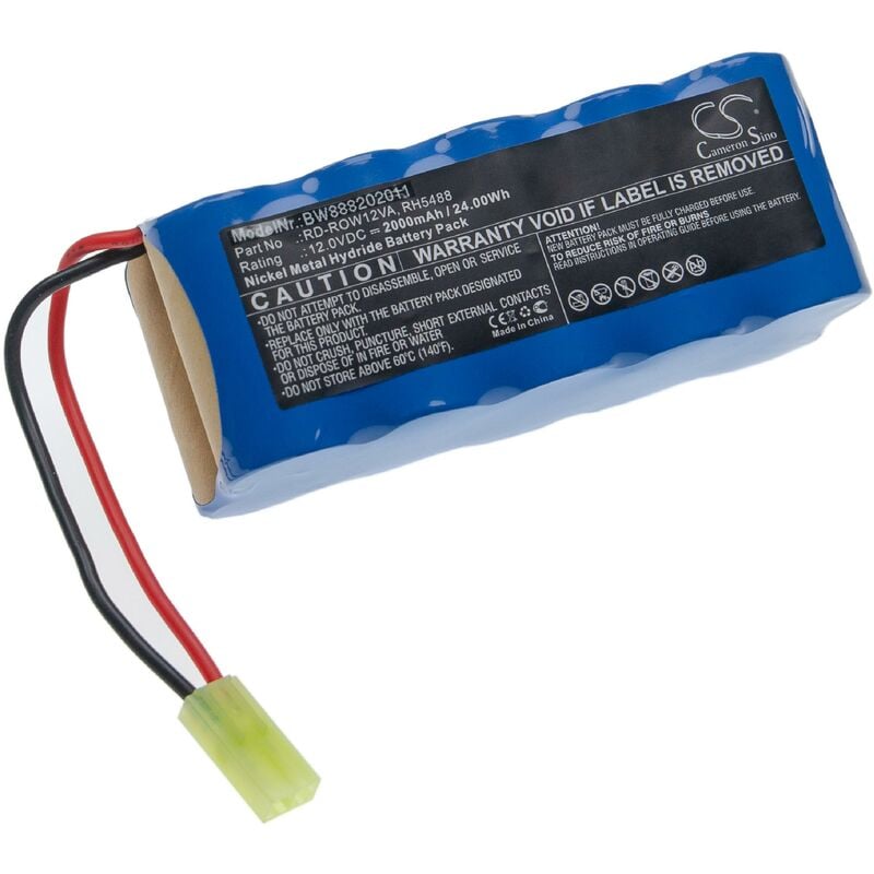 foto del prodotto batteria compatibile con rowenta rh5488, rh8460wh 9a0, rh8432k0 9a0, rh8433k0 9a0, rh8438k0 9a0 home cleaner 2000mah, 12v, nimh - vhbw