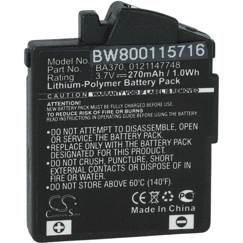 foto del prodotto batteria compatibile con sennheiser mm 450 x travel, mm 400 x, mm 500 x, mm 500, mm 550 x travel auricolari cuffie wireless 270mah, 3,7v vhbw