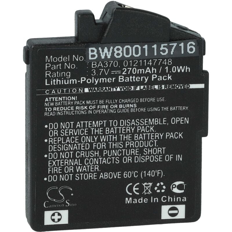 foto del prodotto batteria compatibile con sennheiser px 310 bt auricolari cuffie wireless 270mah, 3,7v, li poly vhbw