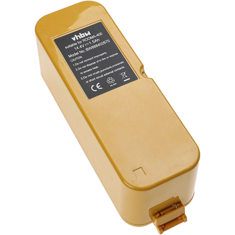 foto del prodotto batteria compatibile con sichler pcr-1350 l, pcr-2350 lx, nc-3337, nc-3338 home cleaner, giallo (1500mah, 14,14v, nimh) - vhbw