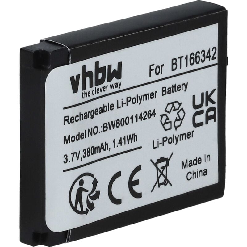 foto del prodotto batteria compatibile con smartwatch dz-09, dz09, fym-m9, gt08 a1, lq-s1, qn-01, qn01 orologio, bracciale fitness 380mah, 3,7v, li-polymer - vhbw