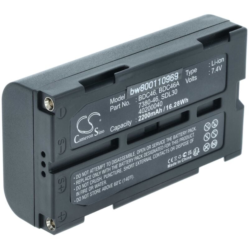 foto del prodotto batteria compatibile con sokkia set630r, set 630r, set630r3, set630rk, set6 30rk, set 630rk dispositivo di misurazione 2200mah, 7,4v, li-ion - vhbw