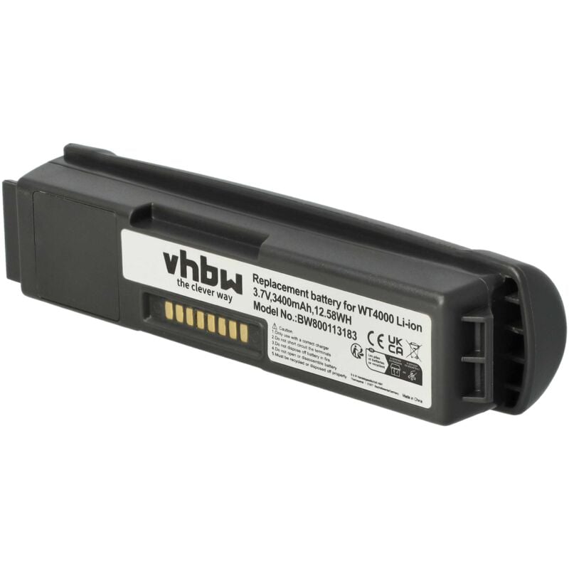 foto del prodotto batteria compatibile con symbol wt 4090ow, wt41n0 lettore di codici a barre, pos 3400mah, 3,7v, li ion vhbw