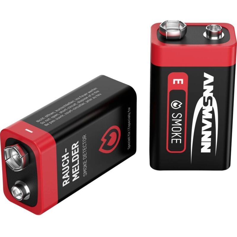 foto del prodotto batteria da 9 v alcalina manganese 9 v 2 pz. ansmann