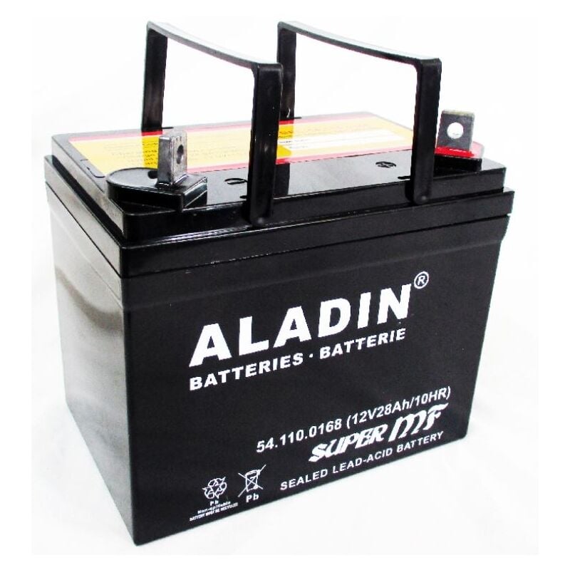foto del prodotto batteria ermetica al gel aladin 12v 28ah polo positivo destro per trattorino