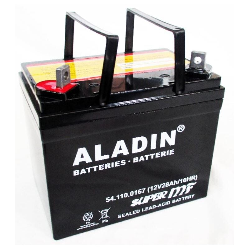 foto del prodotto batteria ermetica al gel aladin 12v 28ah polo positivo sinistro per trattorino