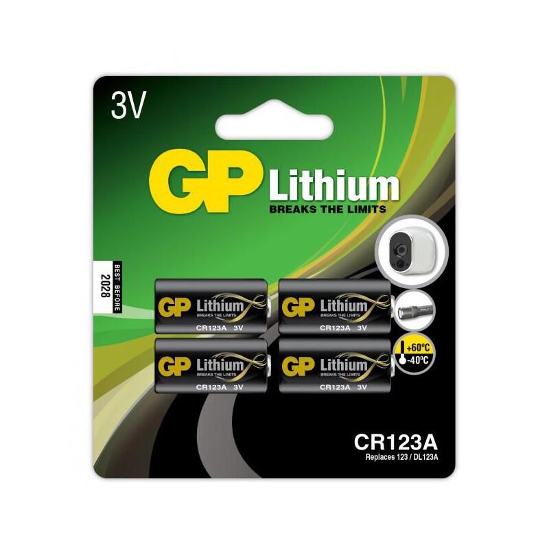 foto del prodotto batteria gp lithium pro 123a pacco da 4