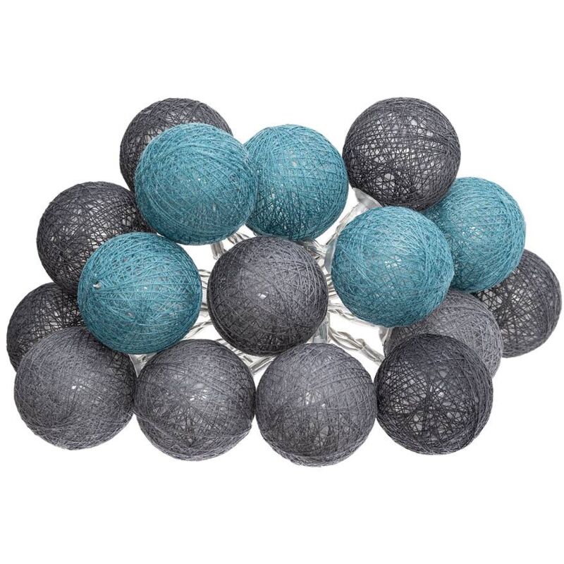 foto del prodotto batteria led string 16 balls gris bleu atmosphera cr ateur d int rieur