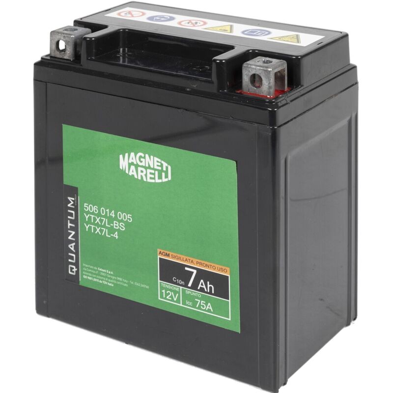 foto del prodotto batteria moto quantum 7ah agm cca 75a dx