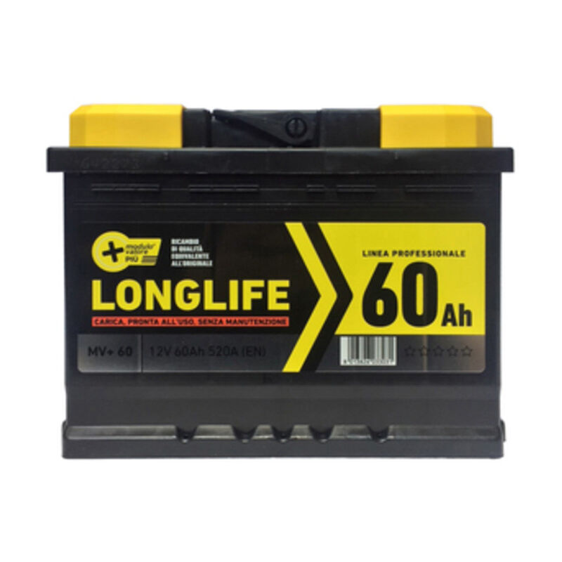 foto del prodotto batteria mv 60 longlife standard din 60 ah 12 v sigillate pronte all uso e certificate tuv