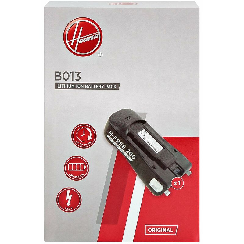 foto del prodotto batteria per aspirapolvere hoover b013 ricaricabile al litio 22,2 v nera batteria originale per aspirapolvere hoover h free 200