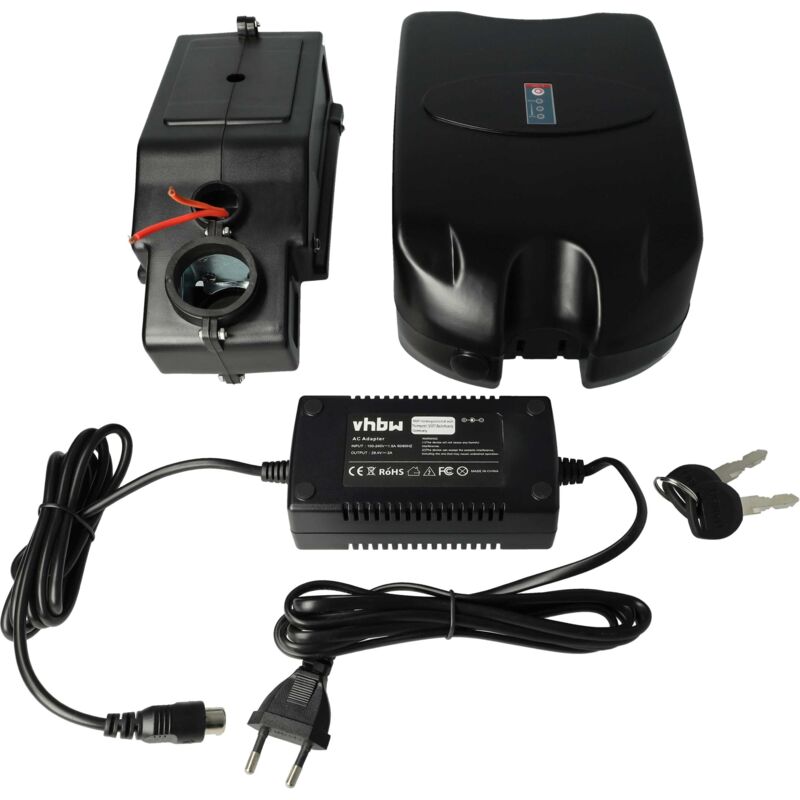 foto del prodotto batteria per tubo sella frog design supporto incl. caricatore sostituisce batteria da 24v con design frog per e bike 10,4 ah, 24 v, li ion vhbw