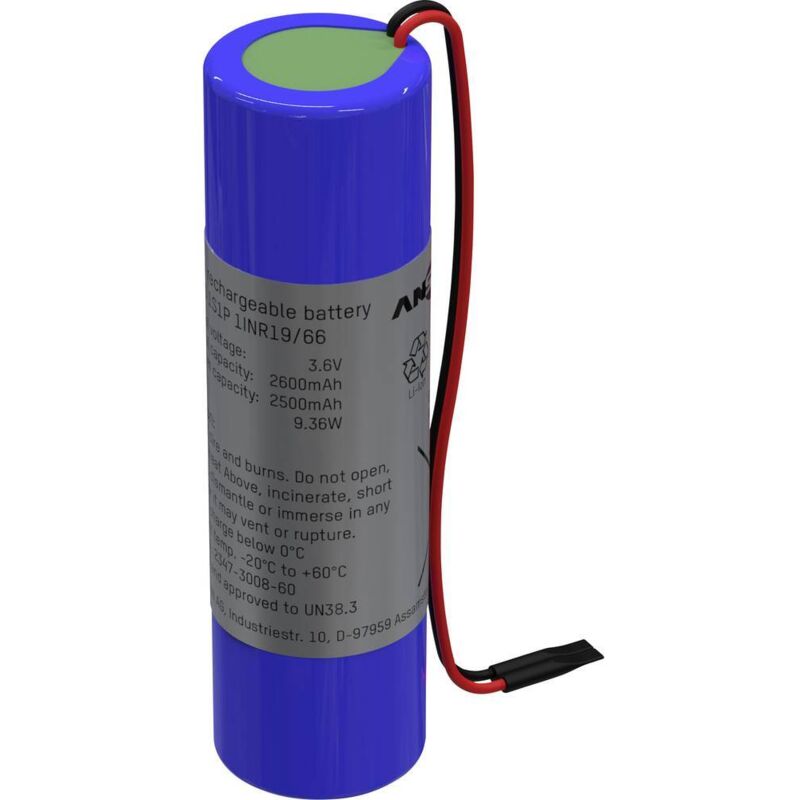 foto del prodotto batteria ricaricabile speciale 18650 con cavo li-ion 3.6 v 2600 mah - ansmann