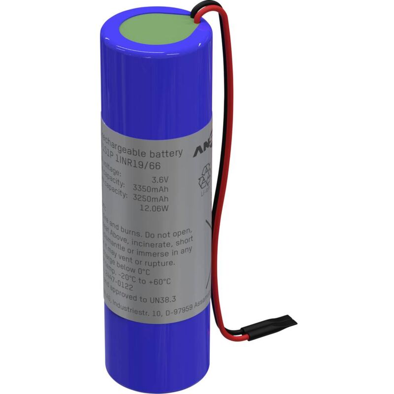 foto del prodotto batteria ricaricabile speciale 18650 con cavo li ion 3.6 v 3350 mah ansmann