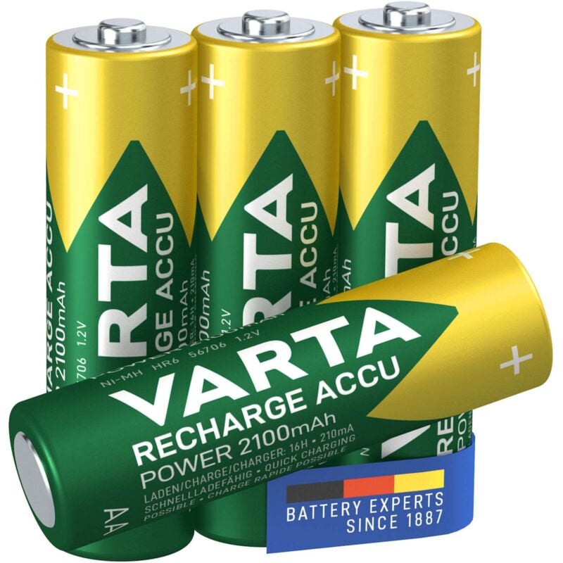 foto del prodotto batteria ricaricabile stilo aa 2100mah blister 4 pezzi 56706101404 varta