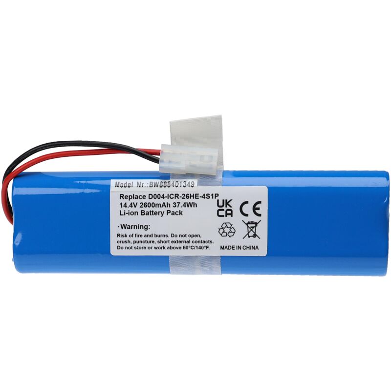 foto del prodotto batteria sostituisce 360 d004-icr-26he-4s1p per aspirapolvere 2600mah, 14,4v, li-ion - vhbw