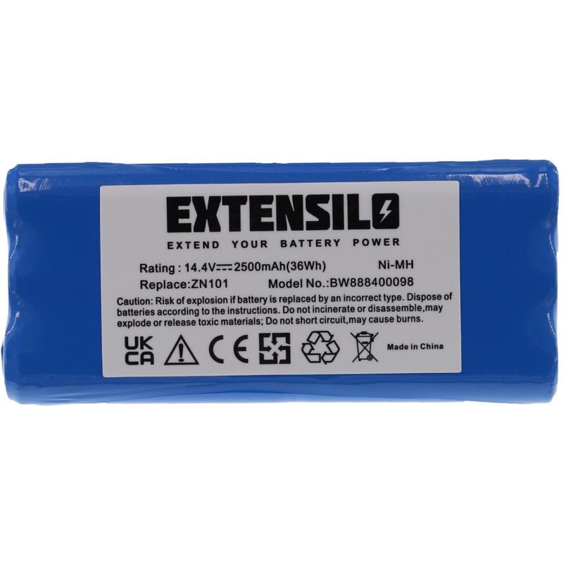 foto del prodotto batteria sostituisce dirt devil r1-l051b, 0607004, 0610014, 0606004, 0611004, 0612014 per aspirapolvere 2500mah, 14,4v, nimh - extensilo