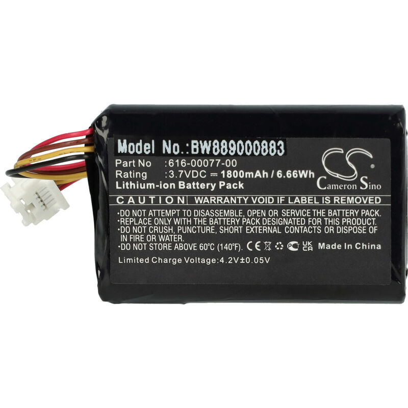 foto del prodotto batteria sostituisce garmin 010 12110 003, 010 12110 03, 361 00077 00 per navigatore gps 1800mah, 3,7v, li ion vhbw