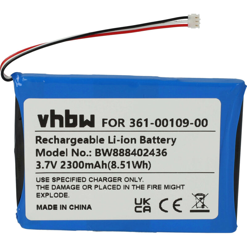foto del prodotto batteria sostituisce garmin 361 00109 00, 361 00109 05 per navigatore gps 2300mah, 3,7v, li ion vhbw